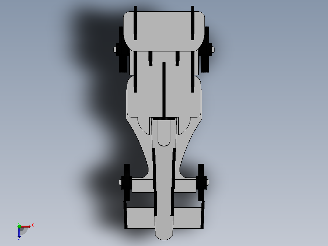 激光下料拼图赛车AutoCAD, Parasolid, SOLIDWORKS 2016, STEP _ IGES俯视图