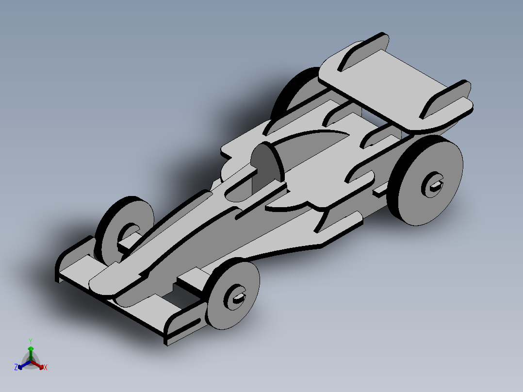 激光下料拼图赛车AutoCAD, Parasolid, SOLIDWORKS 2016, STEP _ IGES正等轴测图