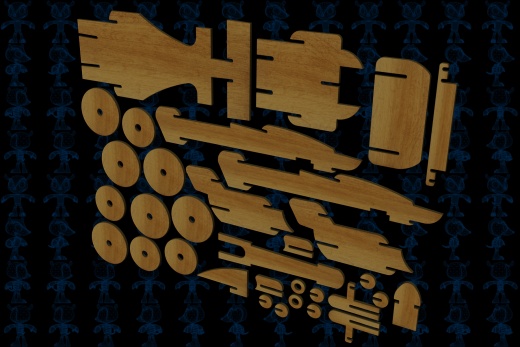 激光下料拼图赛车AutoCAD, Parasolid, SOLIDWORKS 2016, STEP _ IGES缩略图