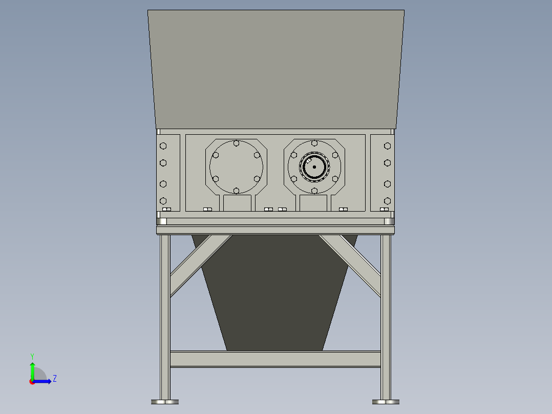 重型塑料撕碎机左视图