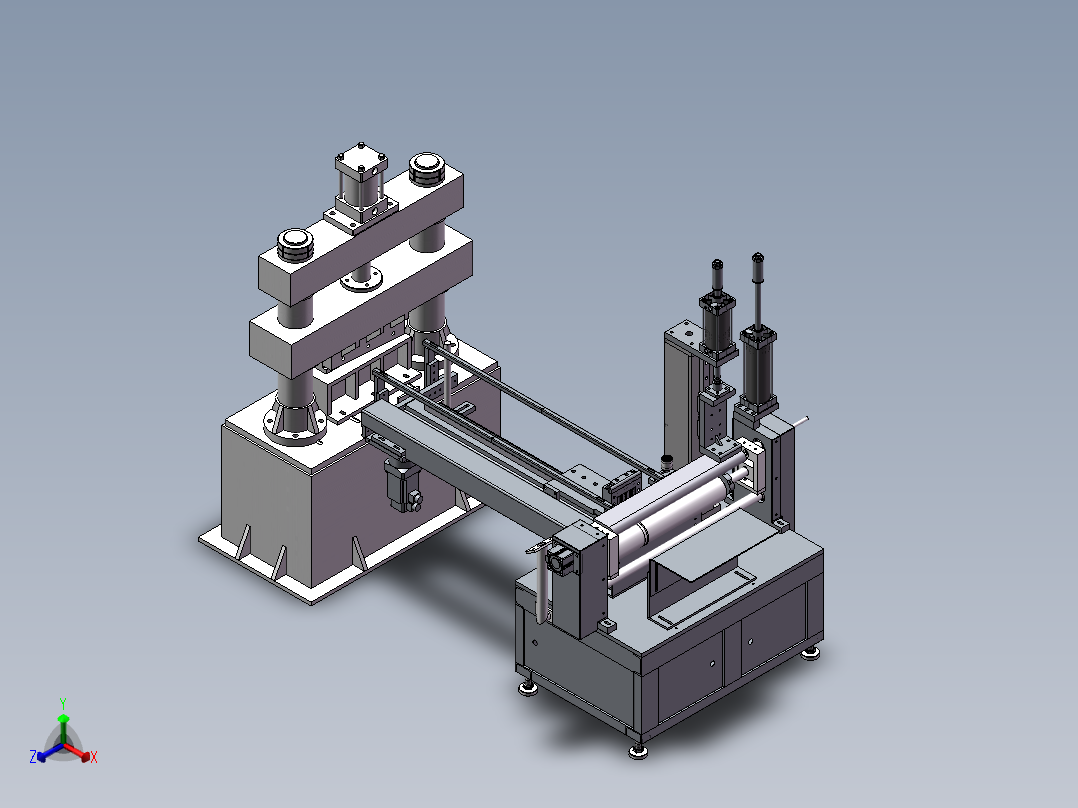 自动剪板折弯机正等轴测图