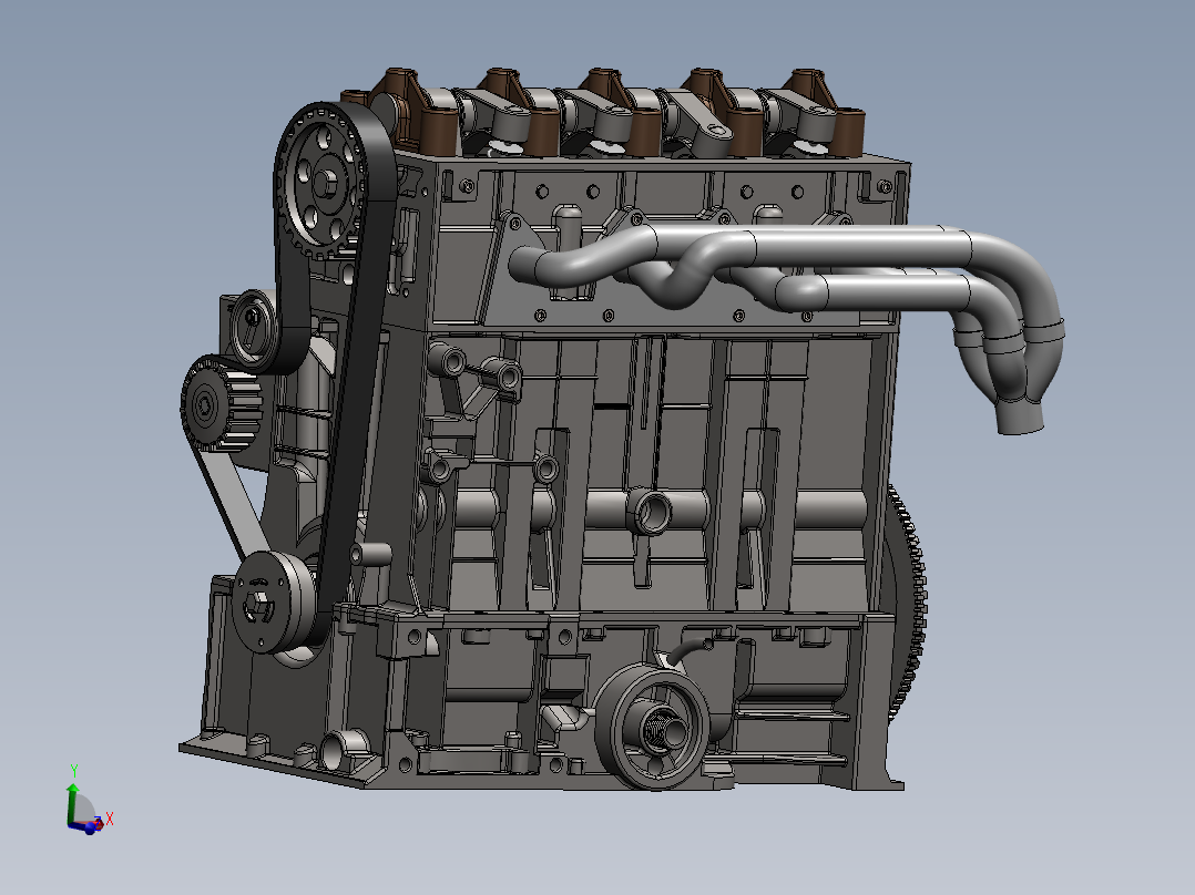 1.6升汽油机机体设计含三维图主视图