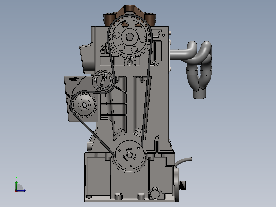 1.6升汽油机机体设计含三维图左视图