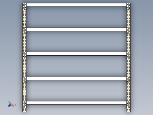 中型货架L2000-D500-H20400三维模型资料前视缩略图