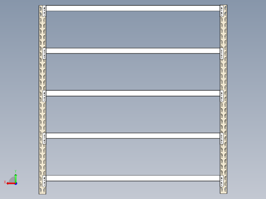中型货架L2000-D500-H20400三维模型资料后视缩略图