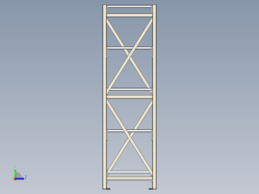 中型货架L2000-D500-H20400三维模型资料左视缩略图