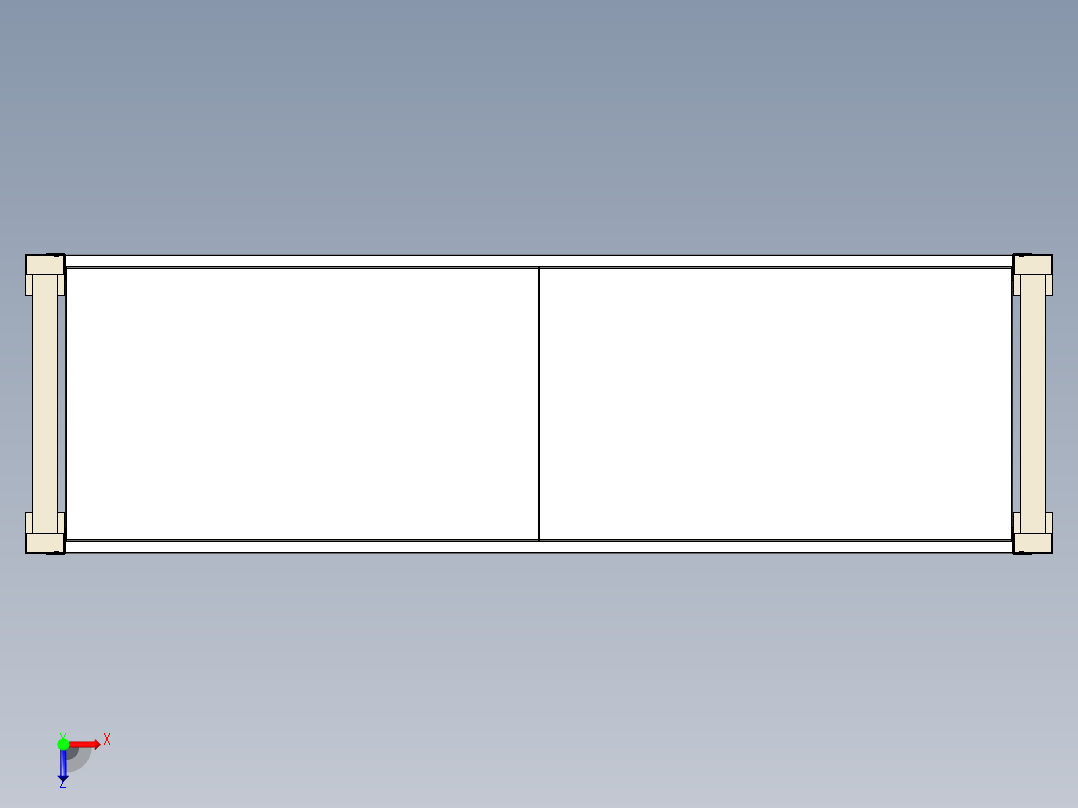 中型货架L2000-D500-H20400三维模型资料俯视图