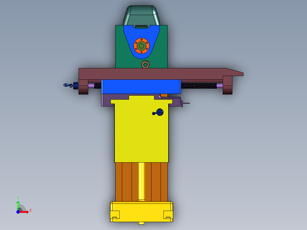 万能大行程机械铣床前视图