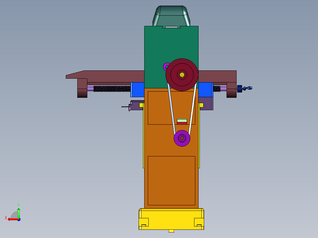 万能大行程机械铣床后视图