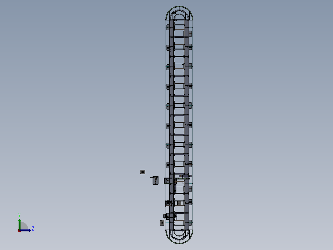 双轨印花机中间组件sw18可编辑左视图