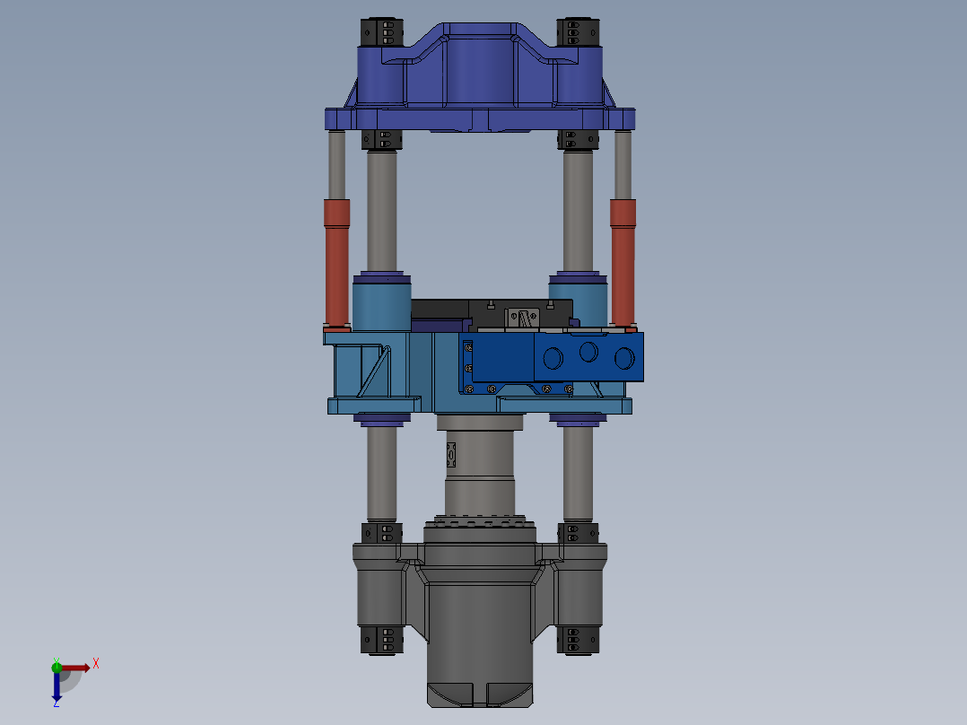下拉式四柱液压机sw16可编辑俯视图