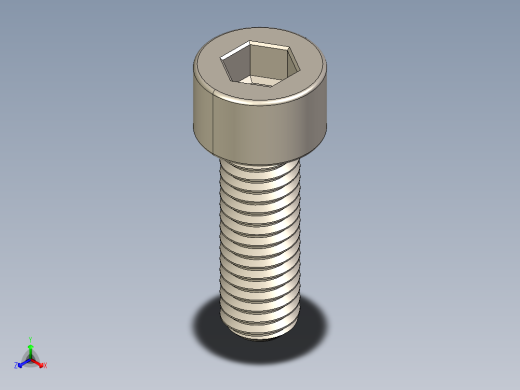 Screw_DIN_912_M6x18F_A2.STEP公制内六角螺钉