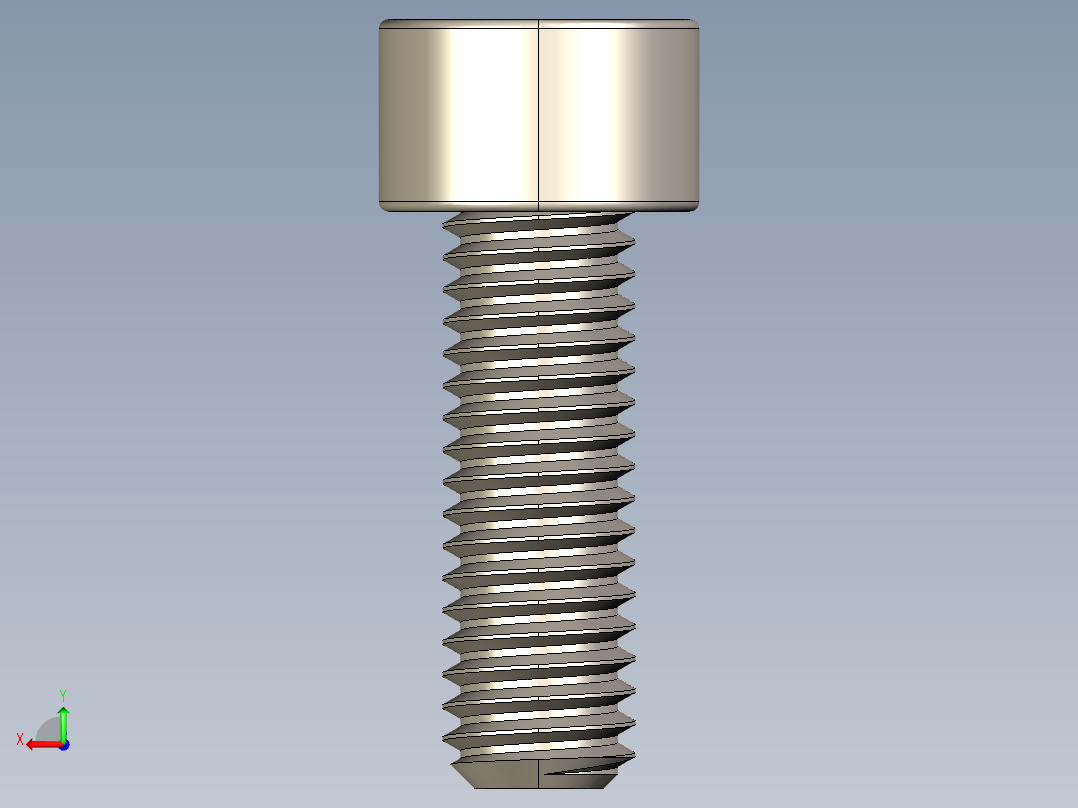 Screw_DIN_912_M6x18F_A2.STEP公制内六角螺钉后视图