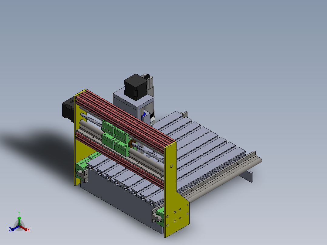 CNC router Montaj雕刻机正等轴测图