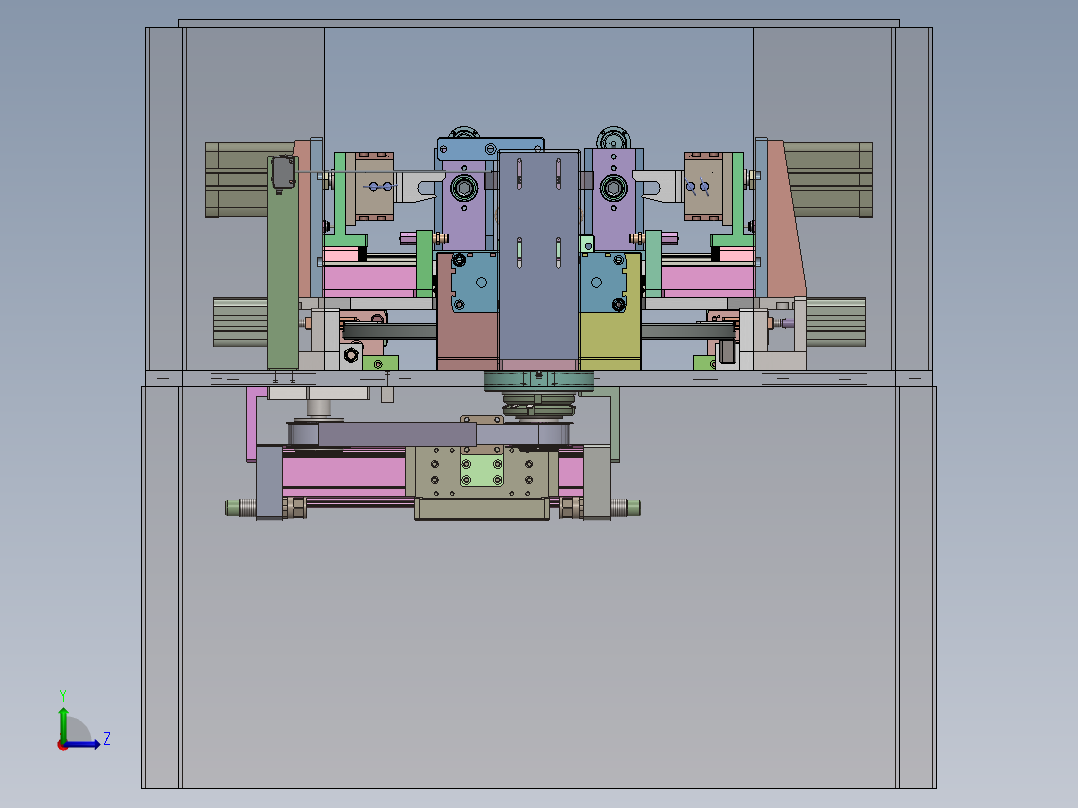 汽车座椅滑轨自动铆接机左视图