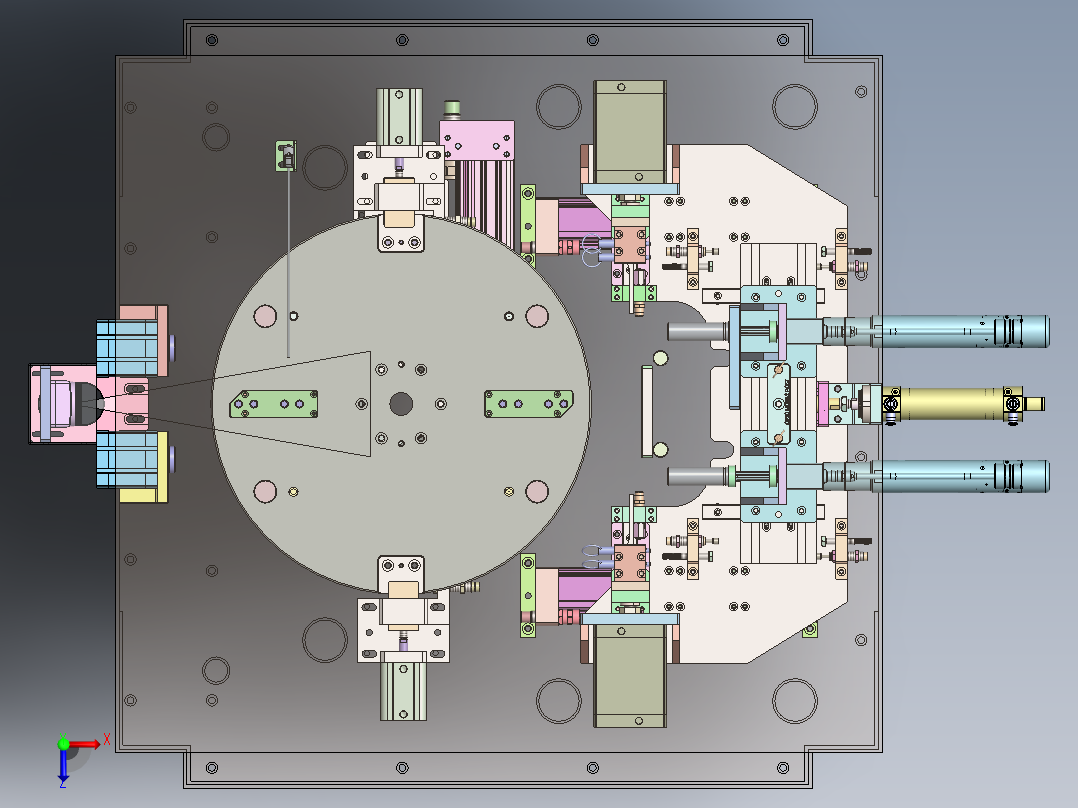 汽车座椅滑轨自动铆接机俯视图