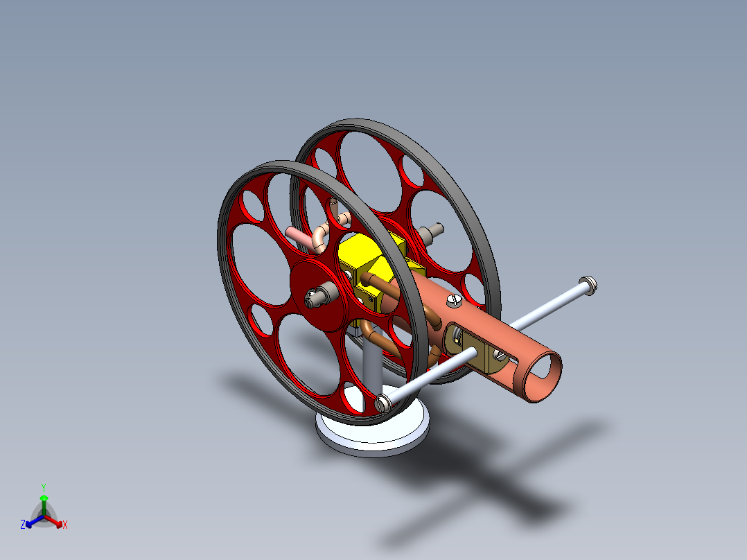 蒸汽机single-cylinder-steam-engine-with-turning-模型格式为 sw主视图