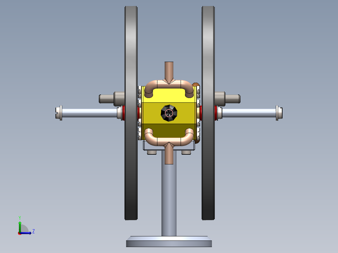 蒸汽机single-cylinder-steam-engine-with-turning-模型格式为 sw左视图