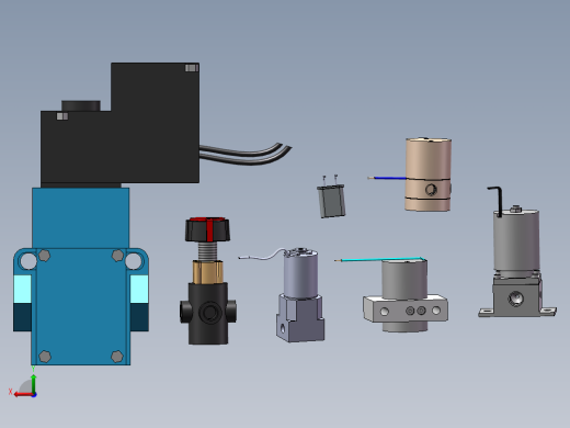 7款电磁阀CV 2.1-24 VDC线圈模型后视缩略图
