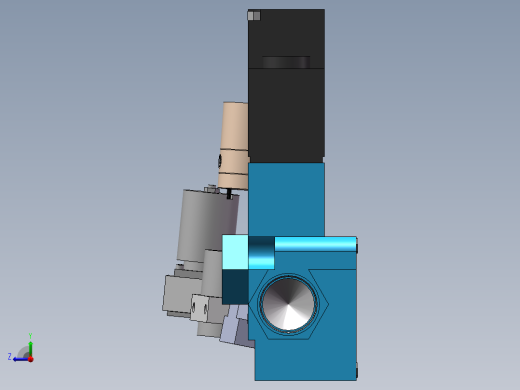 7款电磁阀CV 2.1-24 VDC线圈模型右视缩略图