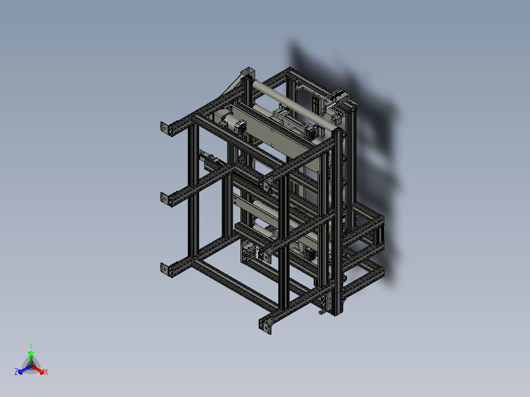 WH铝型材滚筒线正等轴测图