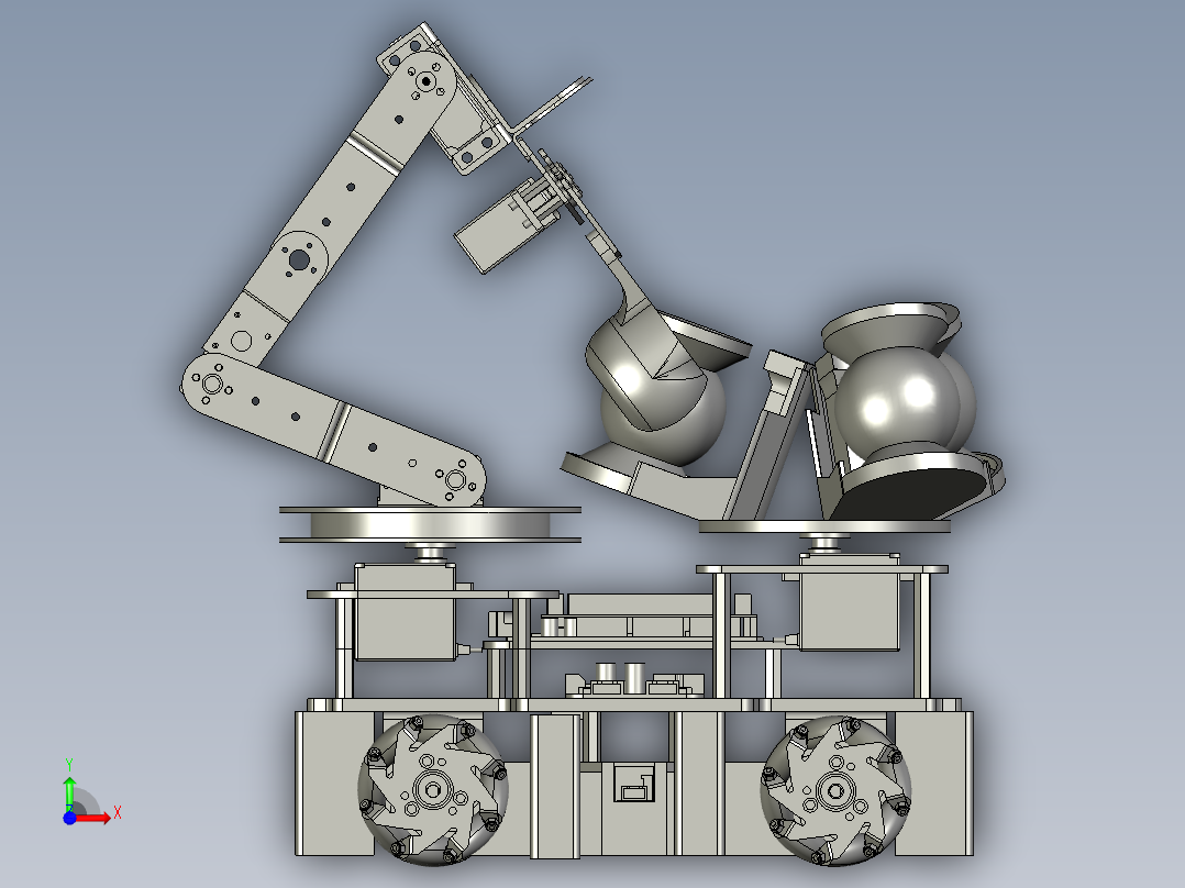物流小车装配前视图