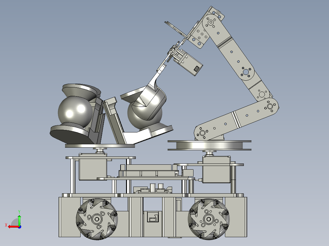 物流小车装配后视图