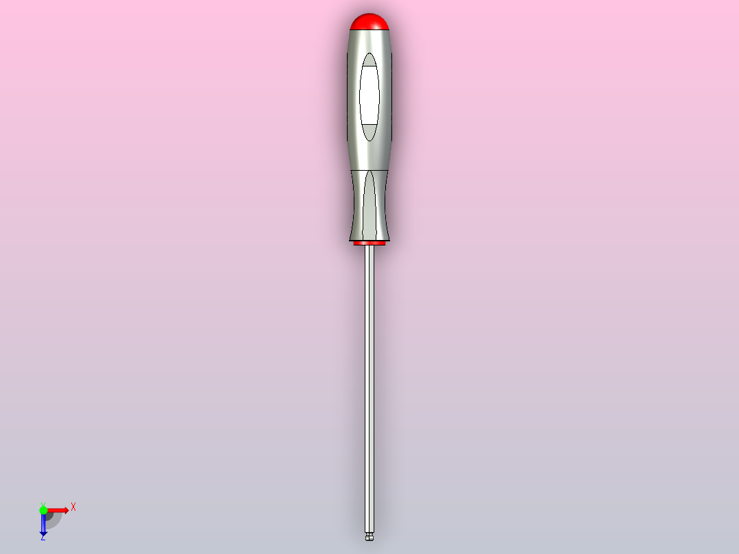 2mm球头六角螺丝刀俯视图