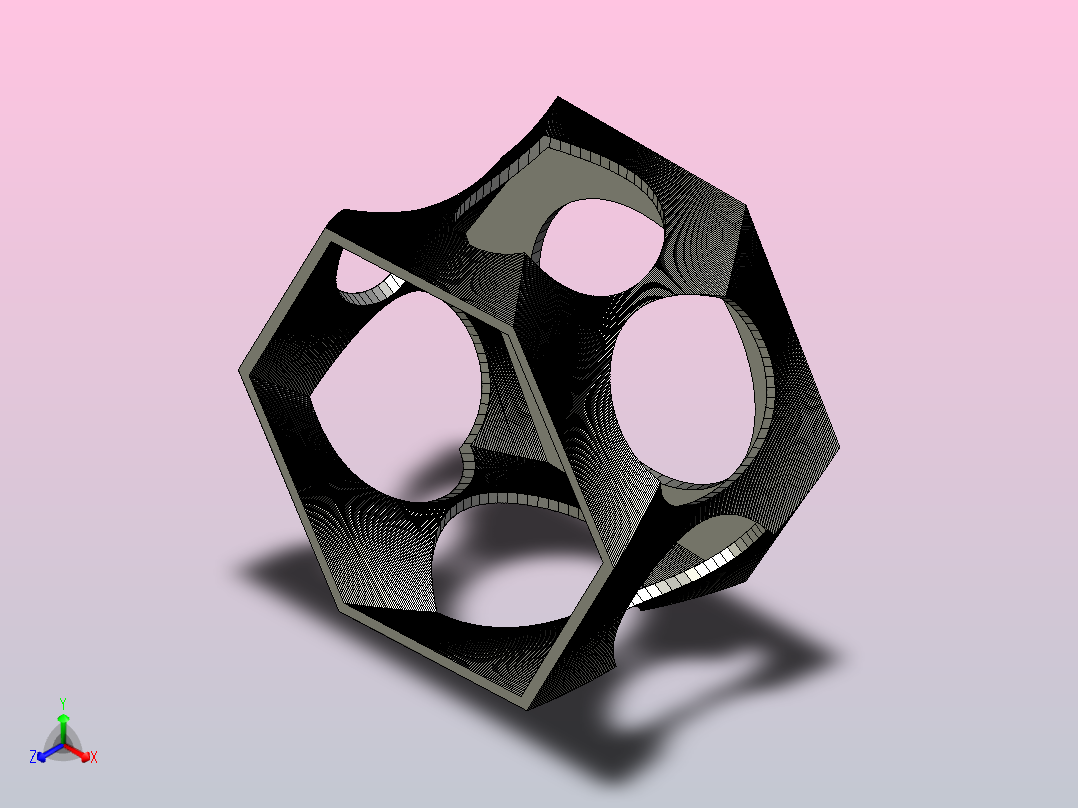 彩虹六角扭曲盒主视图