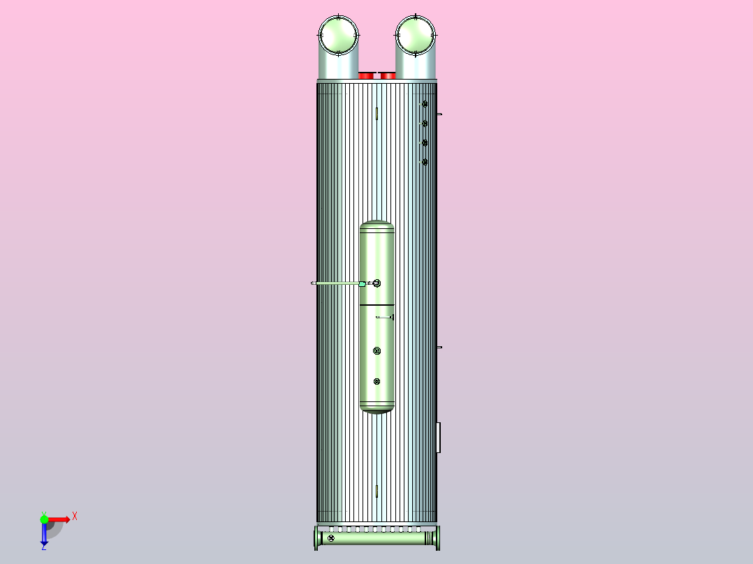 组装水浴气体加热器俯视图