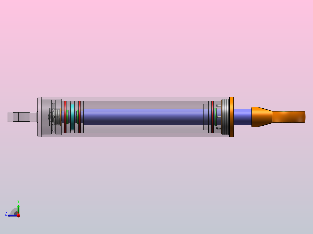塑料注射成型机液压系统（SW+CAD+说明书）右视图