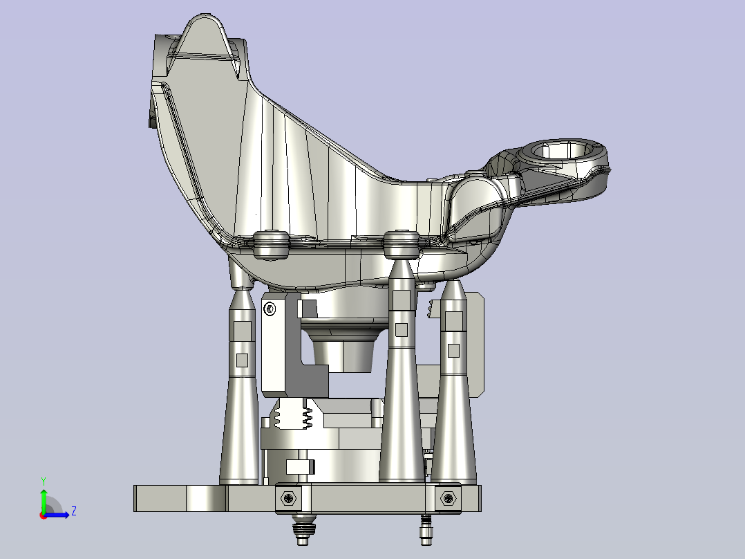 转向节反面左右对称通用夹具左视图