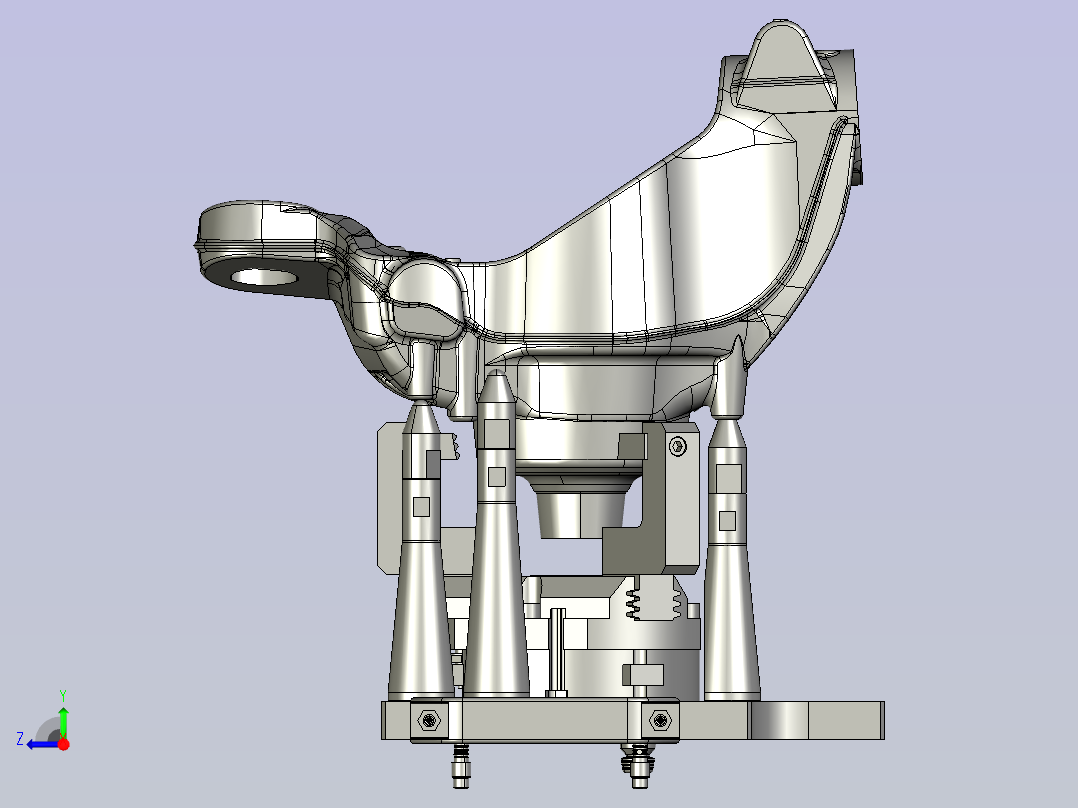 转向节反面左右对称通用夹具右视图