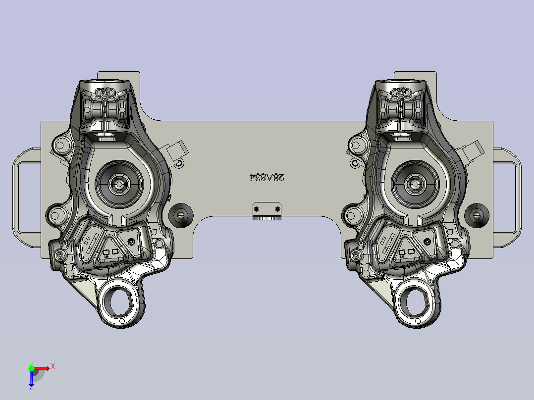 转向节反面左右对称通用夹具俯视图