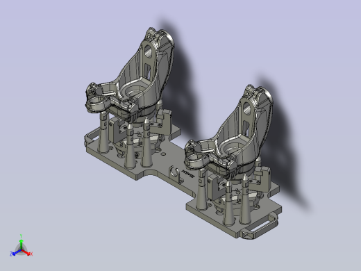 转向节反面左右对称通用夹具正等轴测缩略图