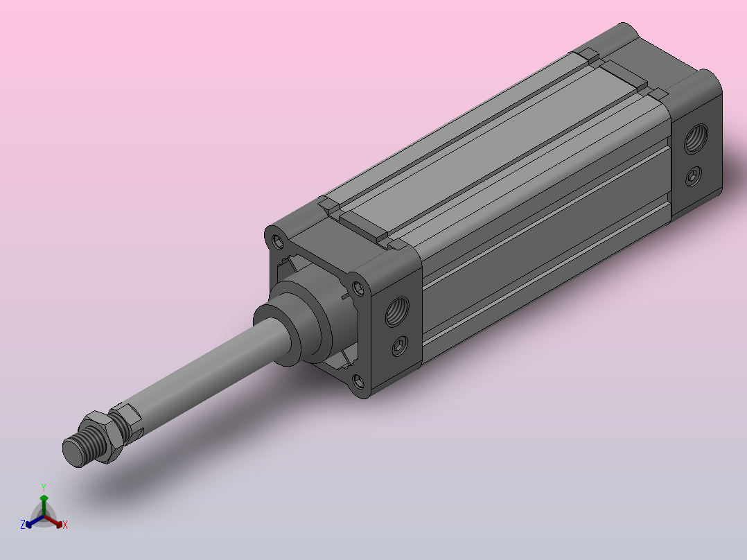 SE标准复动型气缸SE 63×150-S正等轴测图