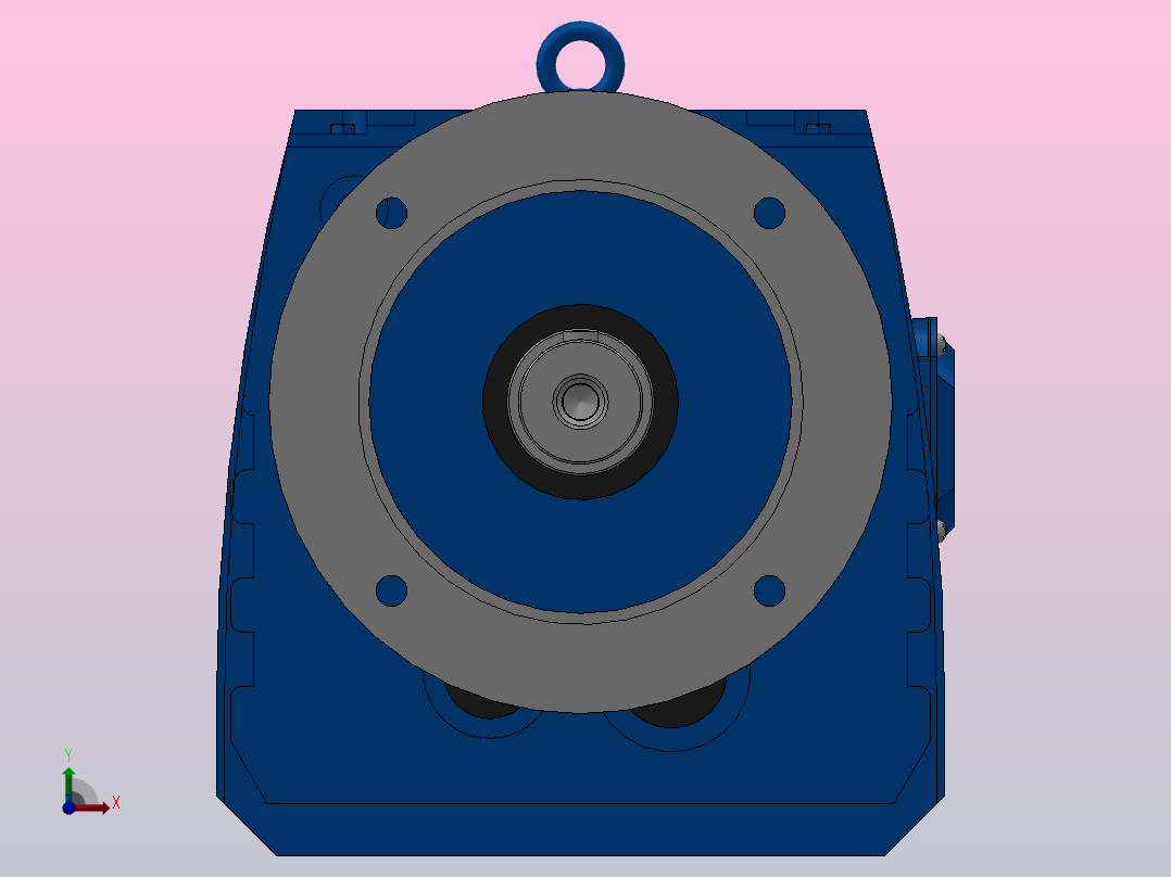 RF107法兰轴伸式安装斜齿轮减速机RF107-Y5.5-4P-132S-M1-0°-Φ350前视图