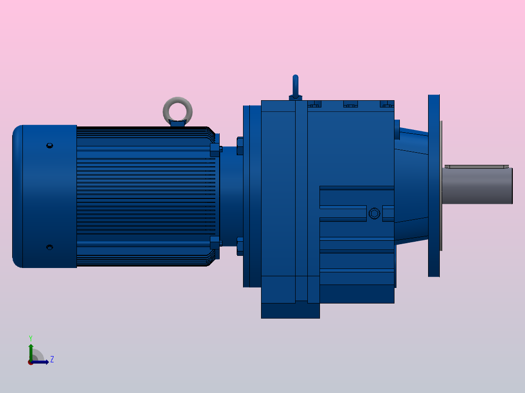RF107法兰轴伸式安装斜齿轮减速机RF107-Y5.5-4P-132S-M1-0°-Φ350左视图