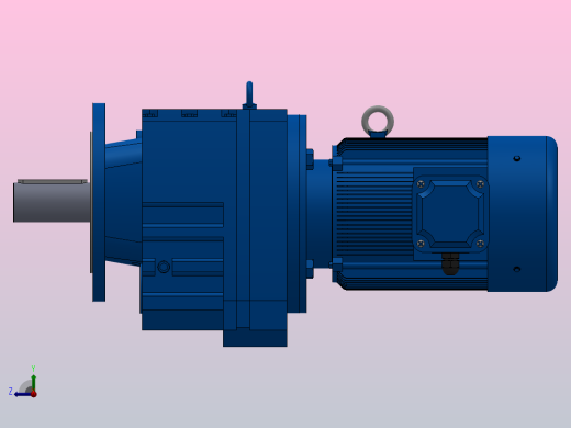 RF107法兰轴伸式安装斜齿轮减速机RF107-Y5.5-4P-132S-M1-0°-Φ350右视缩略图