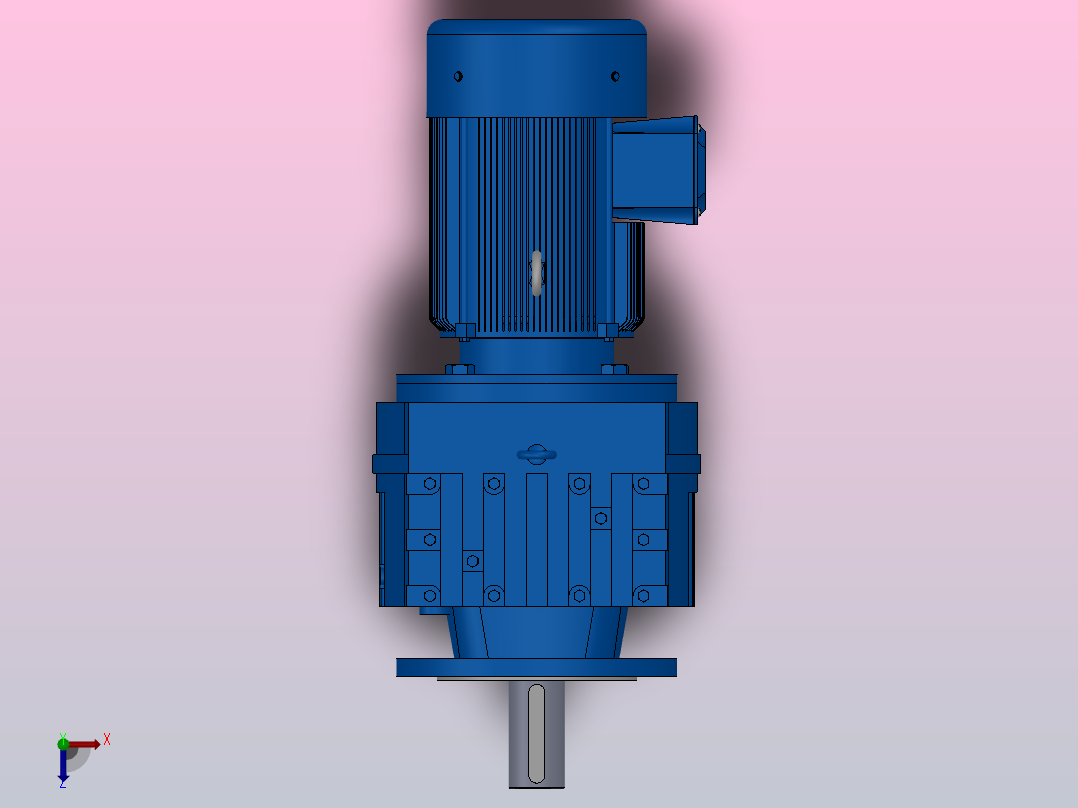 RF107法兰轴伸式安装斜齿轮减速机RF107-Y5.5-4P-132S-M1-0°-Φ350俯视图