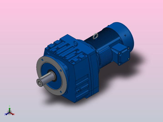 RF107法兰轴伸式安装斜齿轮减速机RF107-Y5.5-4P-132S-M1-0°-Φ350正等轴测缩略图