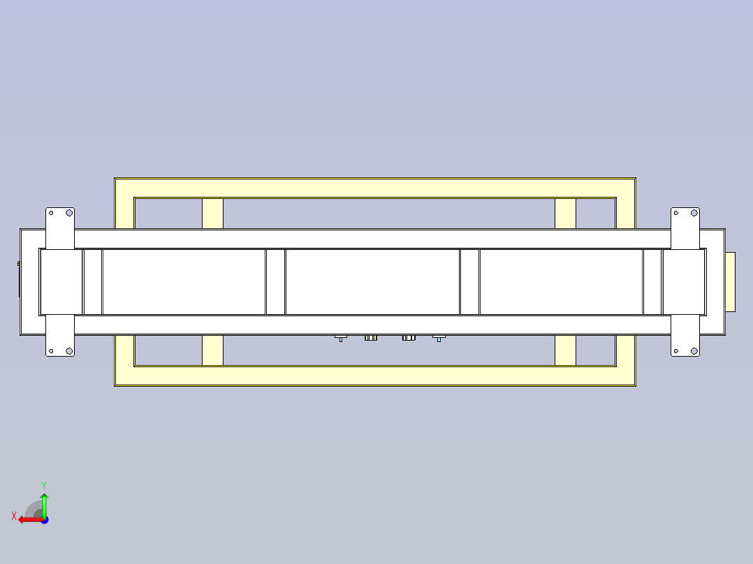 一款摩托车龙骨焊接夹具3D模型后视图