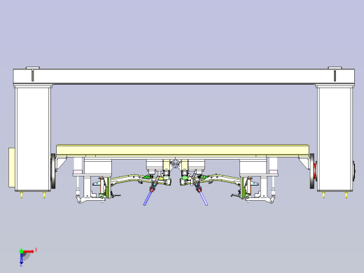 一款摩托车龙骨焊接夹具3D模型俯视缩略图