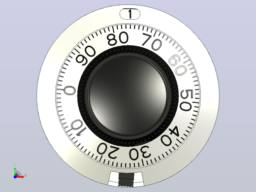21PA11B10 -旋钮和刻度盘1，4 轴46 mm 11圈刻度盘前视缩略图