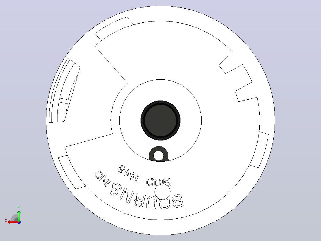 21PA11B10 -旋钮和刻度盘1，4 轴46 mm 11圈刻度盘后视图