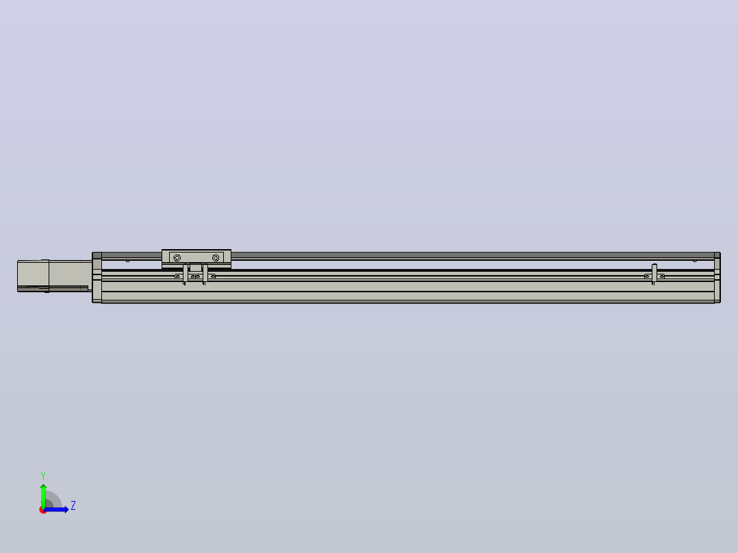 SYS12-BC-550-100W滚珠花健、支撑座、滚珠丝杠、交叉导轨、直线模组.STEP左视图