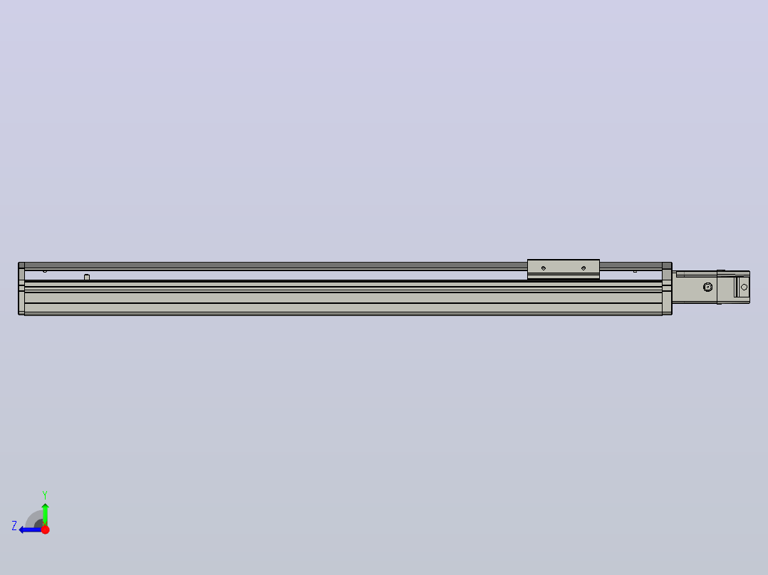 SYS12-BC-550-100W滚珠花健、支撑座、滚珠丝杠、交叉导轨、直线模组.STEP右视图