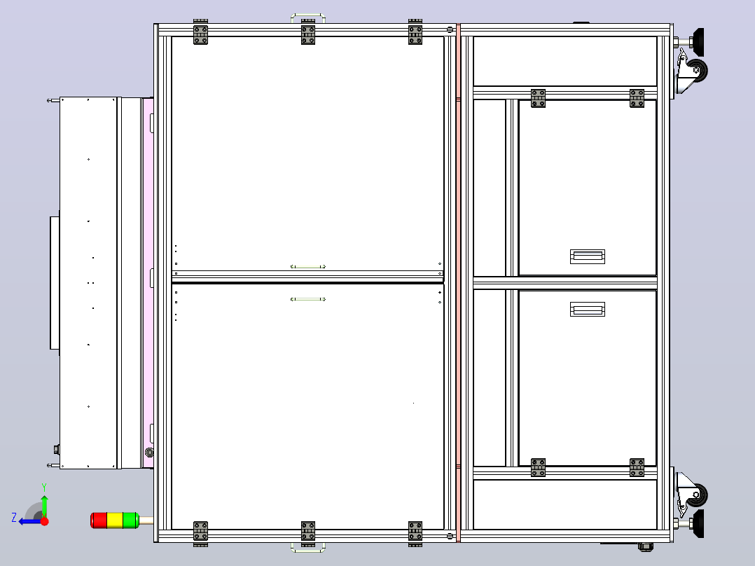 Appearance testing equipment注塑件外观检测设备3D图纸 x_t格式右视图