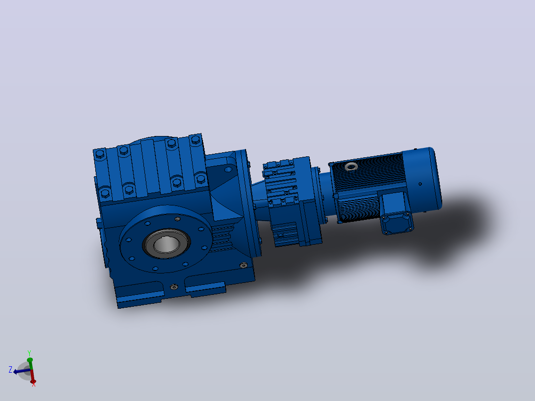 SA97R57组合式斜齿-蜗轮蜗杆减速机SA97R57-YV0.75-4P-484-M1-0°-B主视图