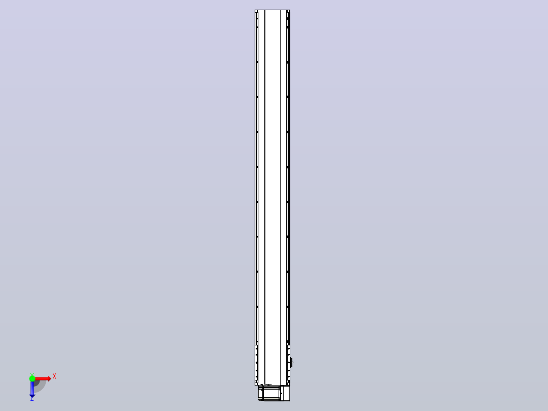 皮带直线轴半封闭可选导轨TPA-HNB-202D-140-L1800-RU-C-P75-N3俯视图